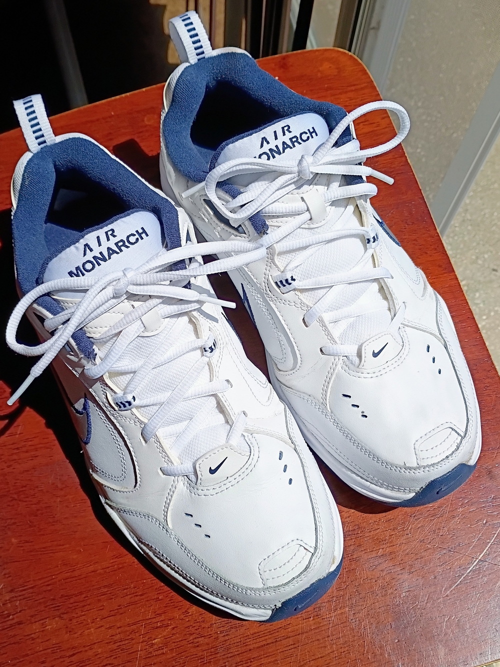 Nike Air Monarch Men’s White / Navy Training Shoes